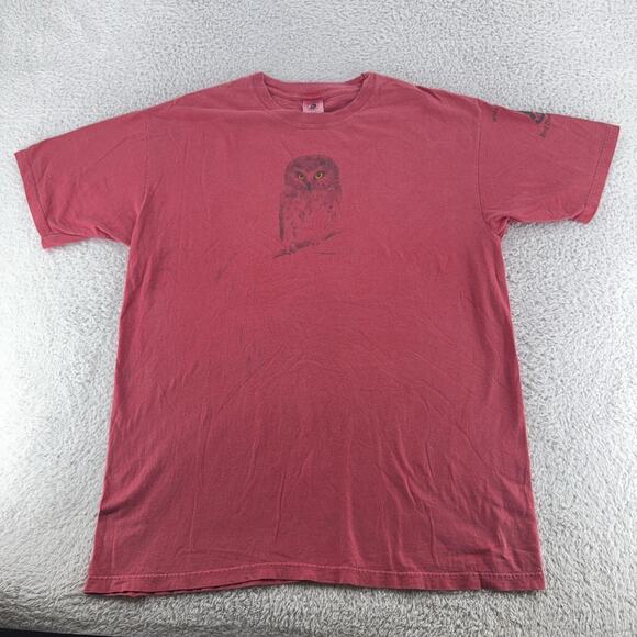 Whitefish Point Bird Observatory Shirt Mens Large Red Owl Graphic Nature Tee - Picture 2 of 9